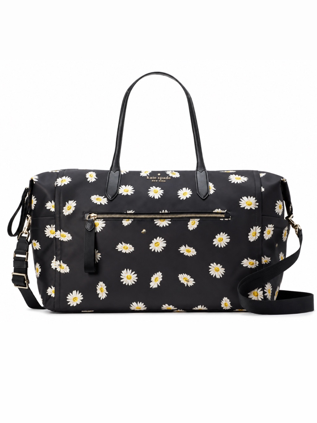 New Kate Spade Chelsea Weekender Daisy Print Nylon Tote Duffel Bag Msrp $355